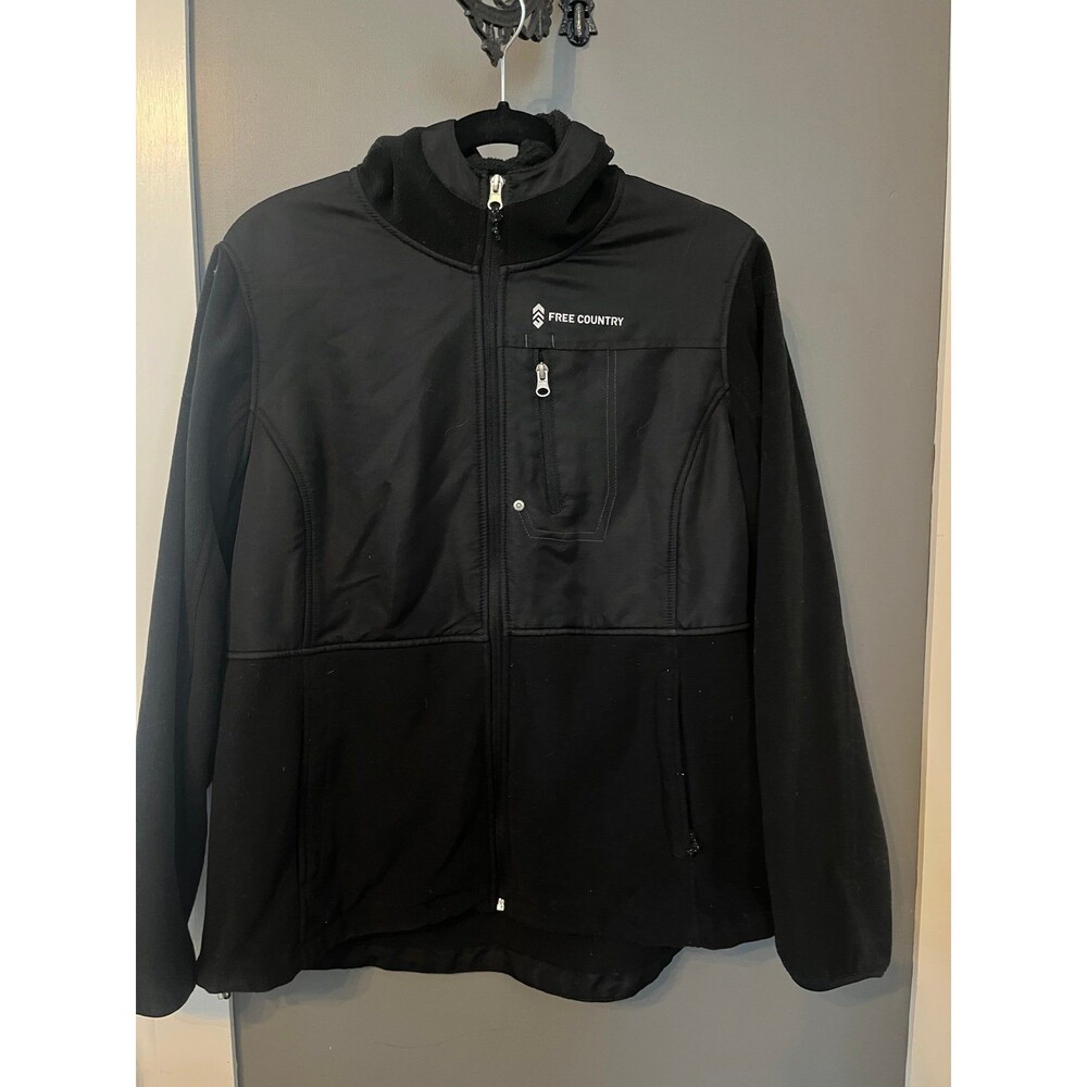 Free country women’s size 1x black fleece jacket coat